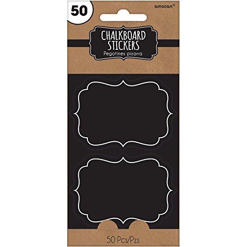 Amscan 450458 Party Supplies Chalkboard Paper Stickers, 3 1/4" x 2 1/4", Multicolor Poster